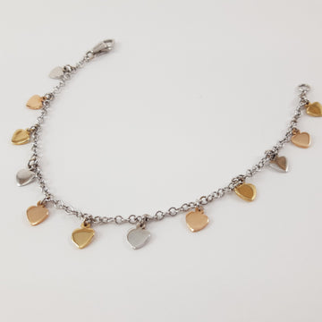BRACCIALE DONNA IN ORO CON CHARMS A CUORE