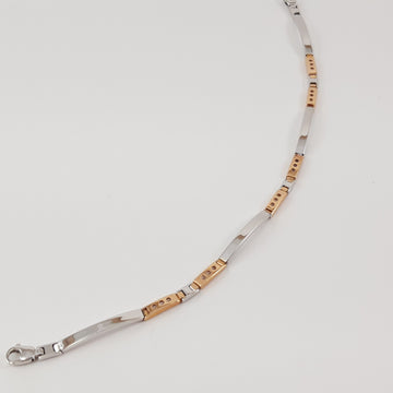 BRACCIALE UOMO IN ORO BIANCO E ROSE'