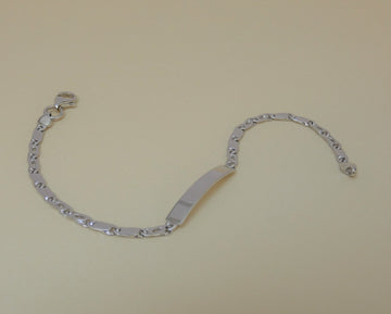 BRACCIALE UOMO IN ORO BIANCO CON PIASTRINA