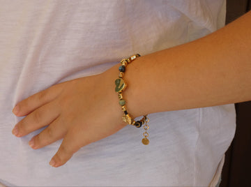 BRACCIALE PEPITE E CUORI