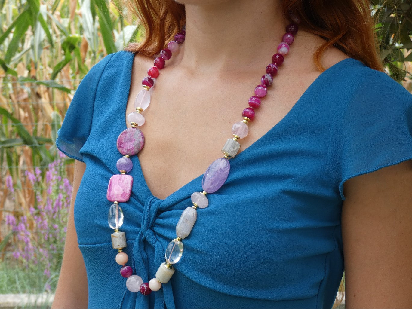 Collana Di Labradore Naturale Ciondolo In Pietra Di Luna - Foto 11