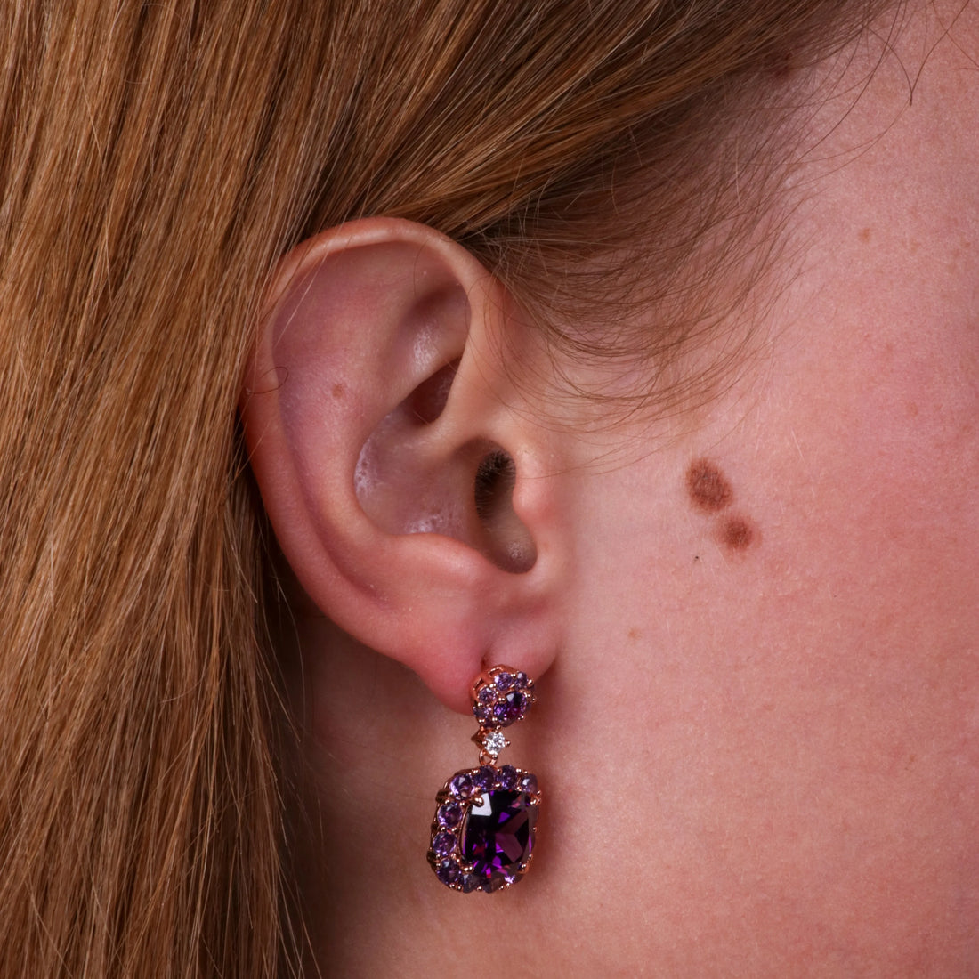 Orecchini con Zircone viola