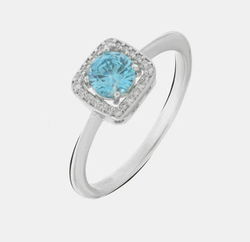 ANELLO CON ZIRCONE ACQUAMARINA