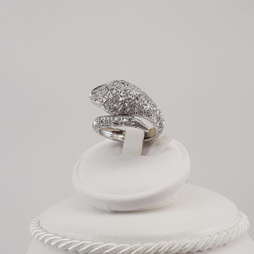 ANELLO SERPENTE IN ORO BIANCO CON ZIRCONI