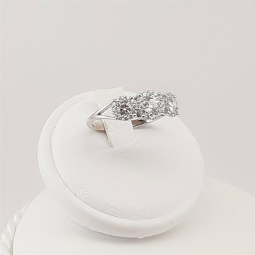 ANELLO TRILOGY ORO BIANCO CON ZIRCONI