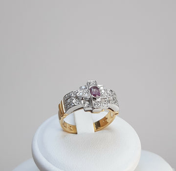 ANELLO IN ORO CON TORMALINA E ZIRCONI