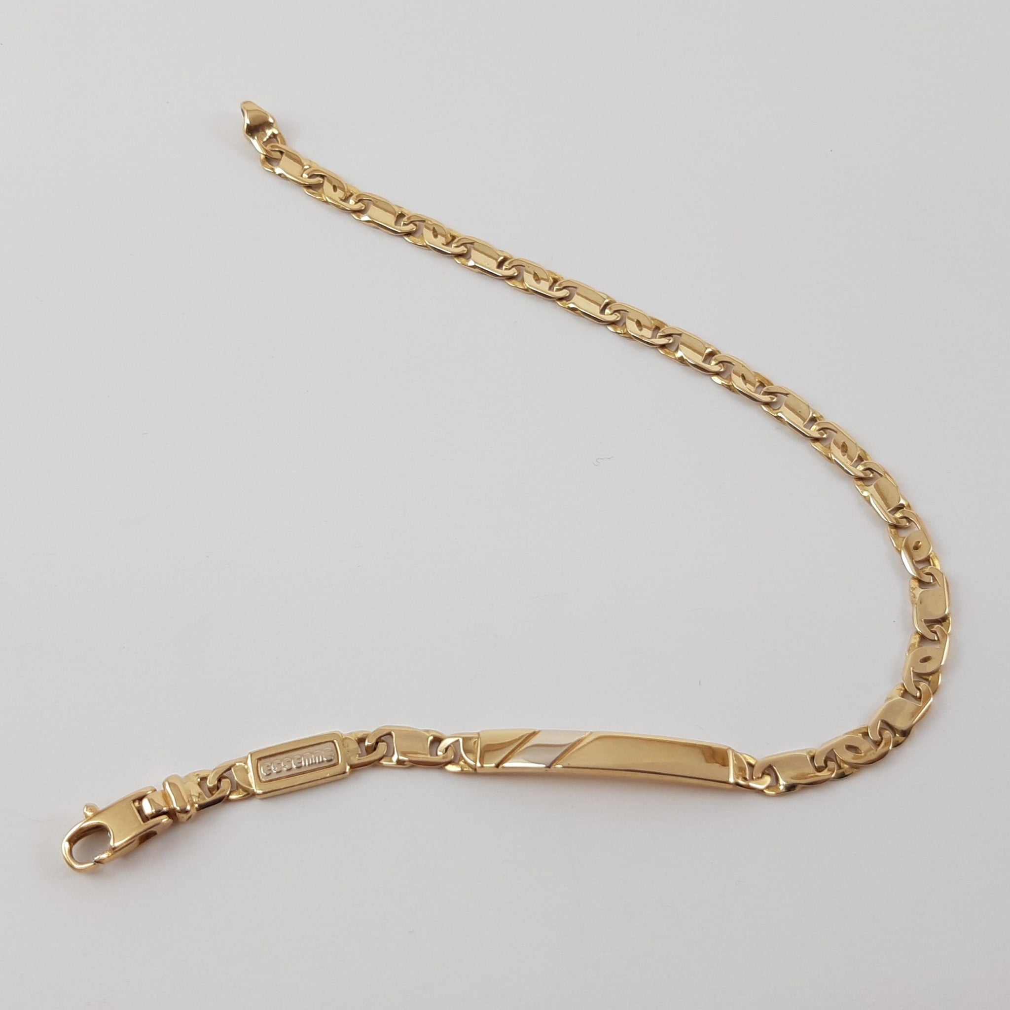 BRACCIALE UOMO IN ORO CON PIASTRINA