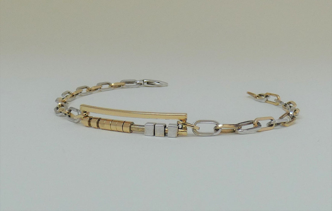 BRACCIALE UOMO IN ORO BICOLORE