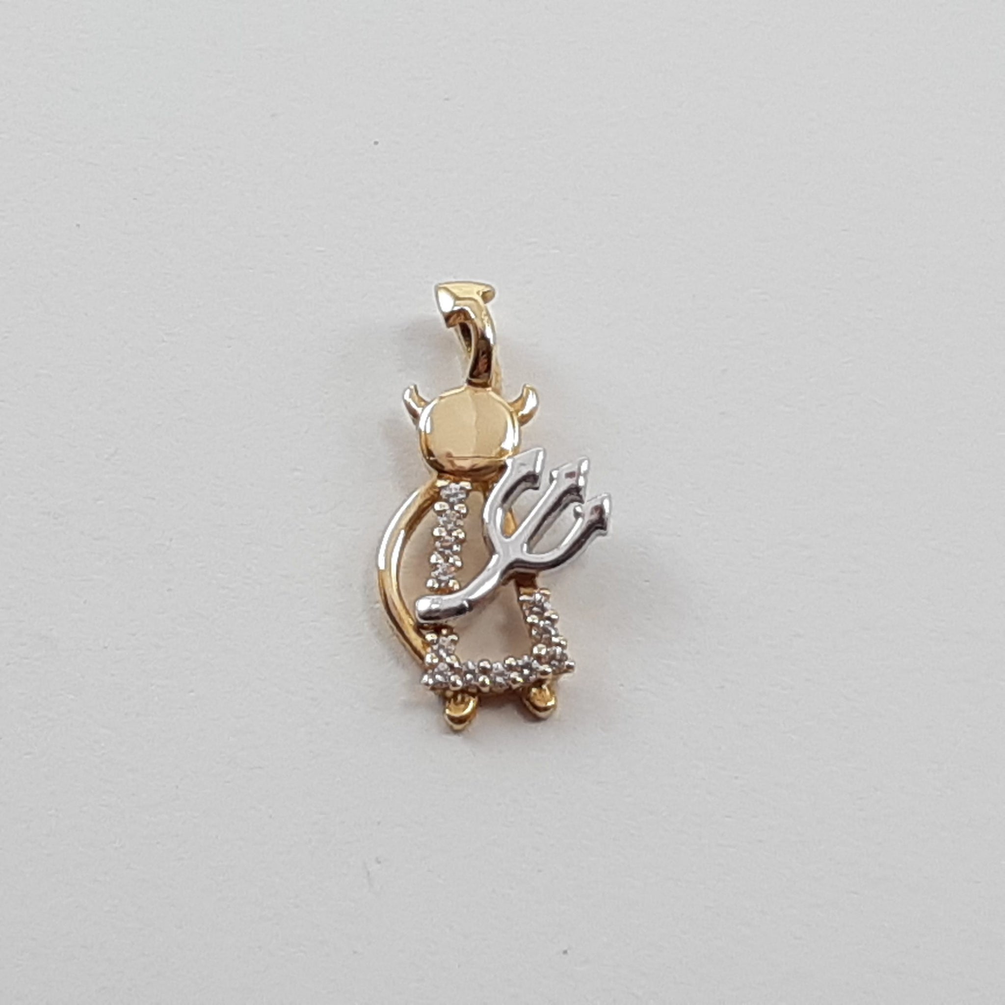 CIONDOLO IN ORO GIALLO E BIANCO